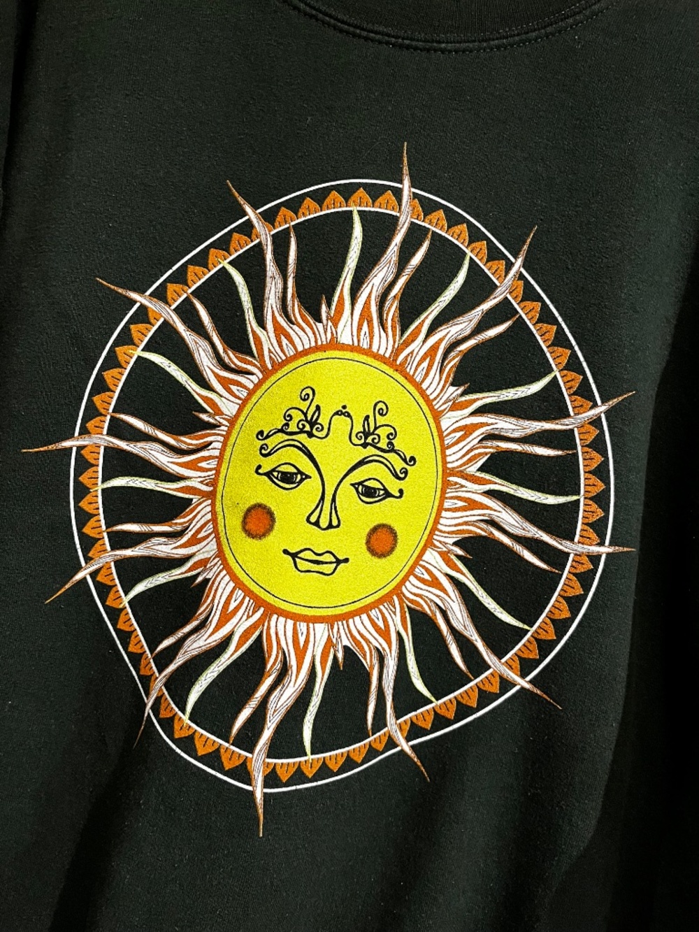 Vintage Forest Green Celestial Sun Graphic Crewneck Sweatshirt - Picture 2 of 4